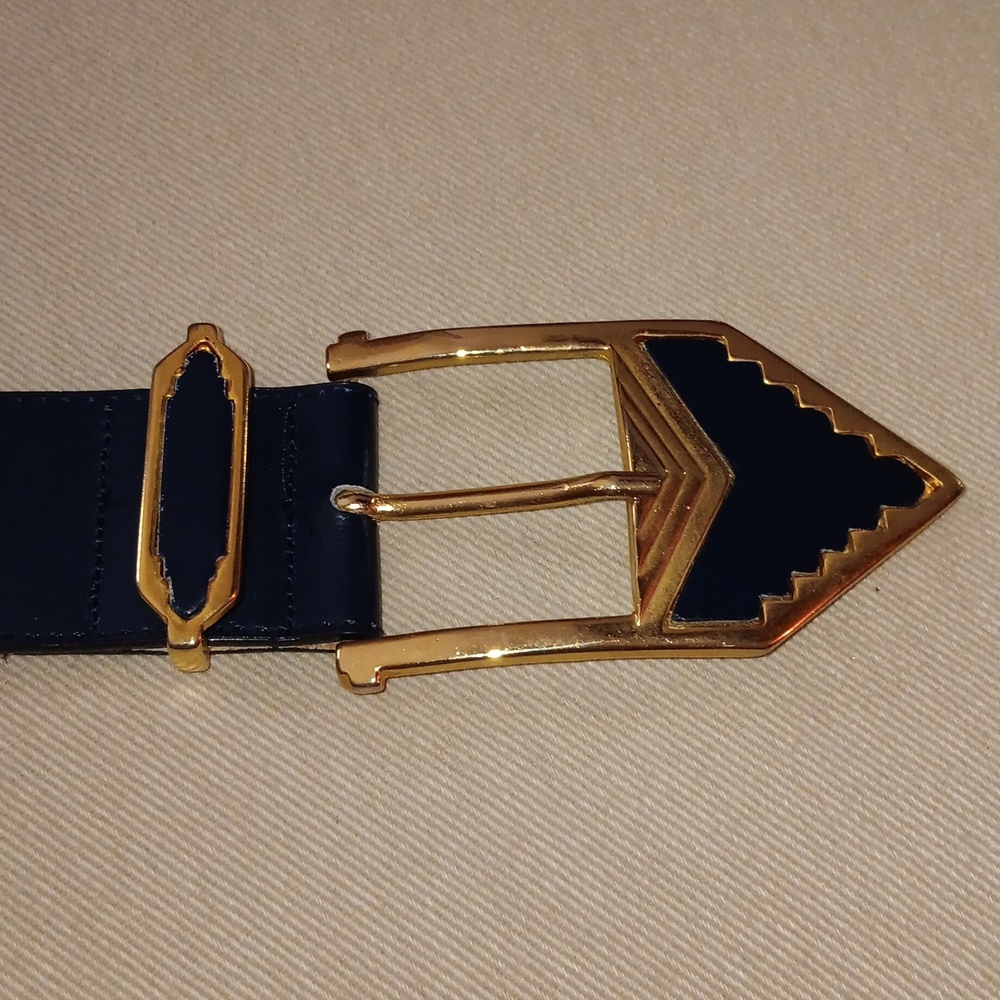 Vintage Christian Dior blue leather belt - Picture 4 of 4